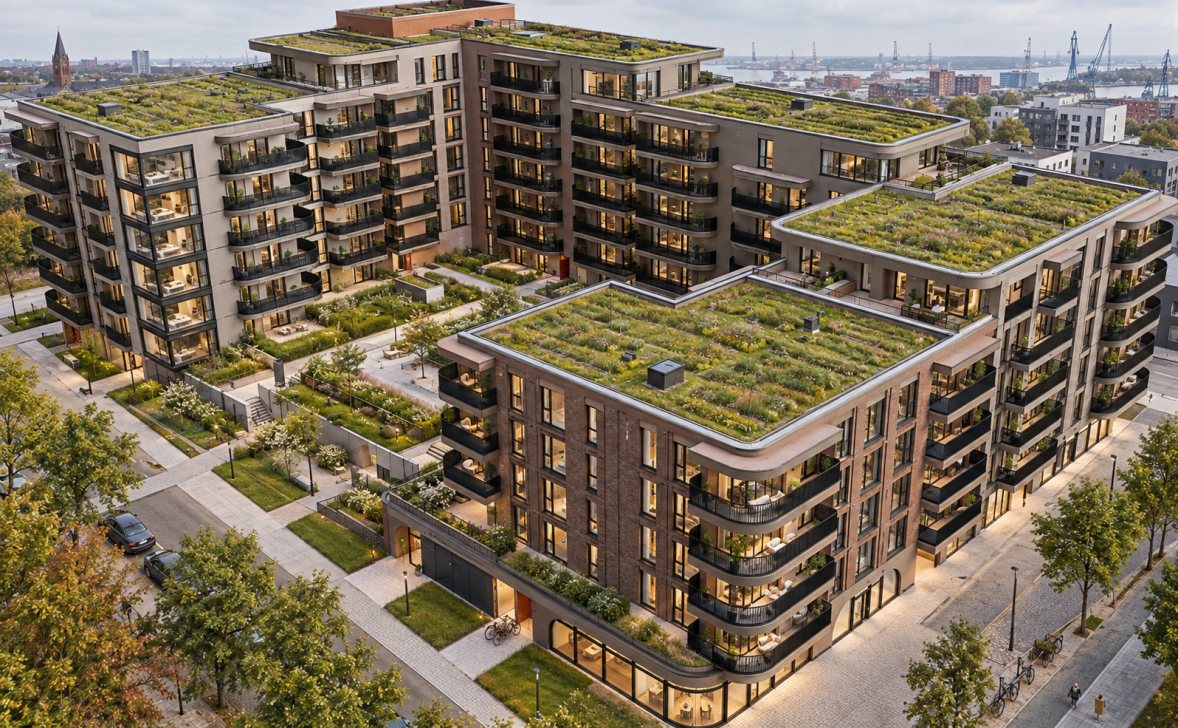 Werftquartier 1. Bauabschnitt in der Riedemannstraße, Bremerhaven